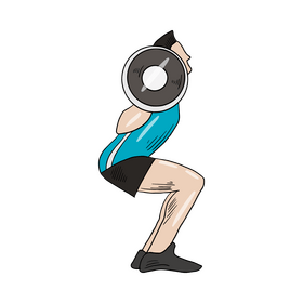 Sportsman lifting kettlebell cartoon clipart