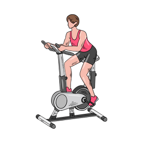 Girl training in gym illustration clipart