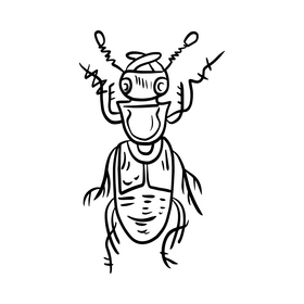 Free Bug drawing black and white clipart