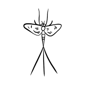 Mantis black and white clipart