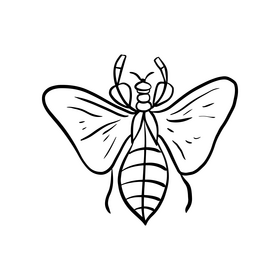 Mantis black and white clipart
