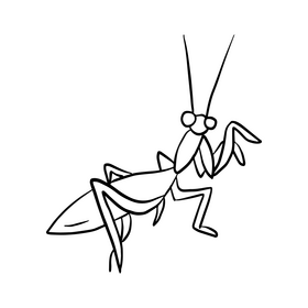 Free mantis drawing black and white clipart