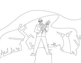 Agent J MIB black and white vector