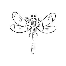 Dragonfly Drawing Black And White Clipart