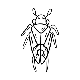 Cartoon moth black and white clipart