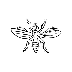 Mosquito black and white clipart
