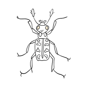 Beetle black and white clipart