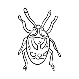 Stink bug black and white clipart