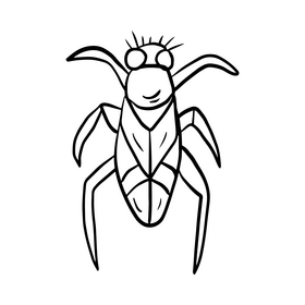 Stink bug illustration black and white clipart
