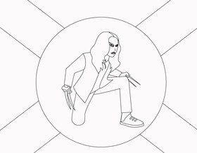 X 23 angry black and white vector