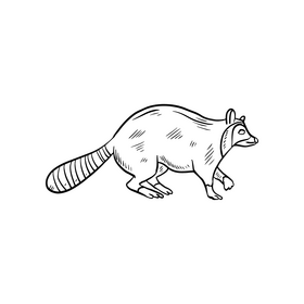 Badger animal black and white clipart