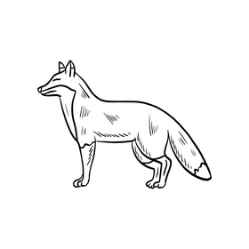 Fox animal black and white clipart free download