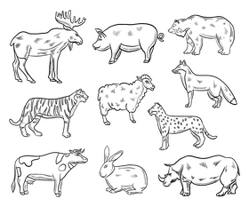 Free animals black and white vector
