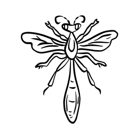 Wasp black and white clipart