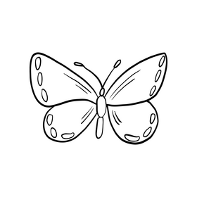 Moth insect black and white clipart