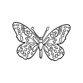 Cossina butterfly black and white clipart