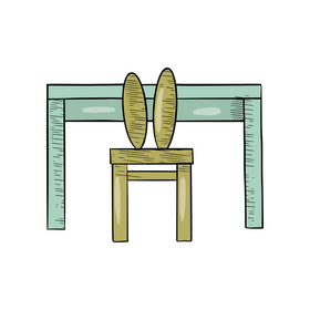 Cartoon desk for children clipart