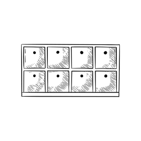 School locker for kids black and white clipart