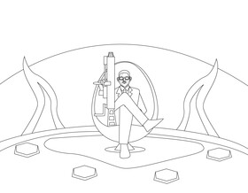 Agent J Men in Black black and white vector