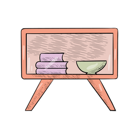 Bookshelf drawing clipart