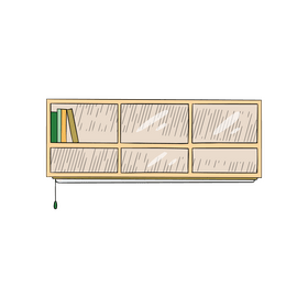 Bookshelf on wall clipart