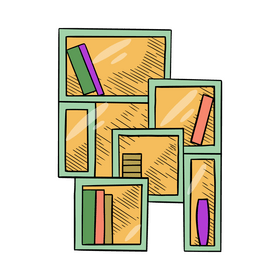 Books storage racks for kids clipart