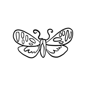 Butterfly pest black and white clipart