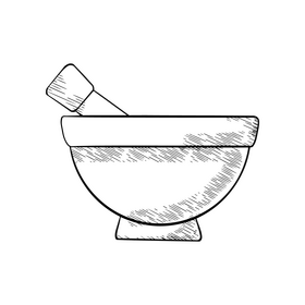 Spa salt bowl black and white clipart