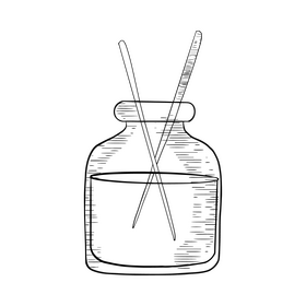 Spa aroma sticks illustration black and white clipart