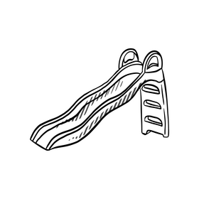 Kindergarten slide black and white clipart