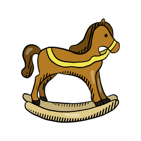 Kids rocking horse toy clipart