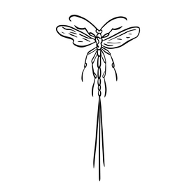 Flying insect illustration black and white clipart