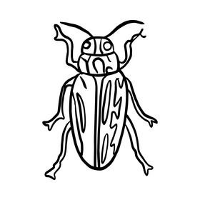 Forest insect black and white clipart