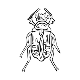 Cartoon forest insect black and white clipart