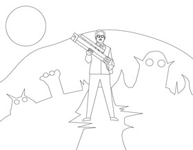 Agent K MIB black and white vector