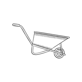 Wheelbarrow black and white clipart