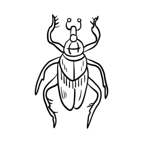 Cartoon leaf beetle black and white clipart