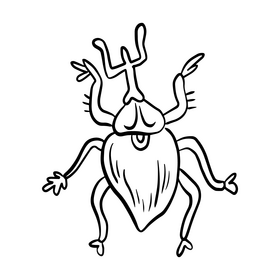 Leaf beetle black and white clipart