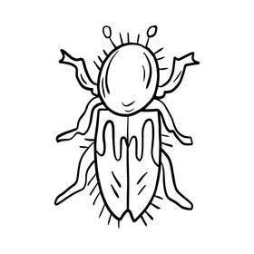 Leaf beetle black and white clipart