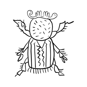 Leaf beetle black and white clipart