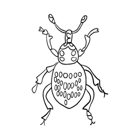 Cartoon leaf beetle black and white clipart vector free download