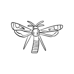 Butterfly black and white clipart