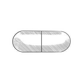 Medical pill cartoon black and white clipart