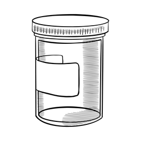 Vial illustration black and white clipart