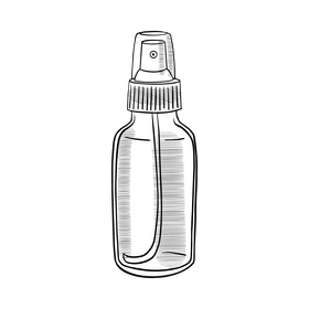 Air spray bottle black and white clipart