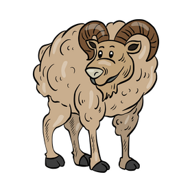 Ram sheep cartoon clipart