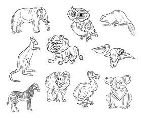 Free animals black and white vector free download