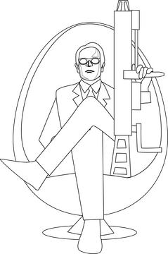 Agent K Men in Black black and white clipart