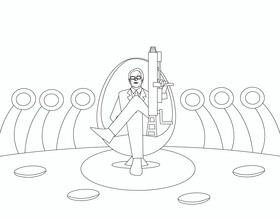 Agent K Men in Black black and white vector