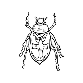 Beetle black and white clipart